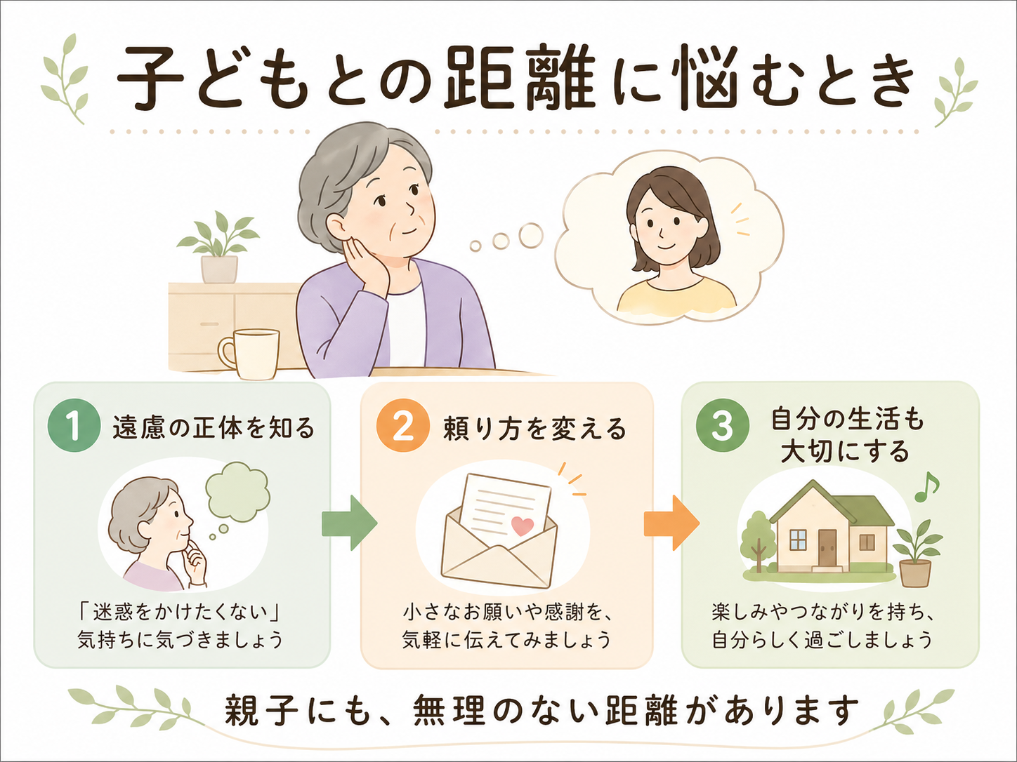 老後のお金が不安なときの見える化と相談の図解